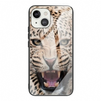 Capa De Celular Para iPhone 13 Mini Vidro Temperado Leopardo