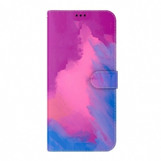 Capa De Couro Para iPhone 13 Mini Aquarela