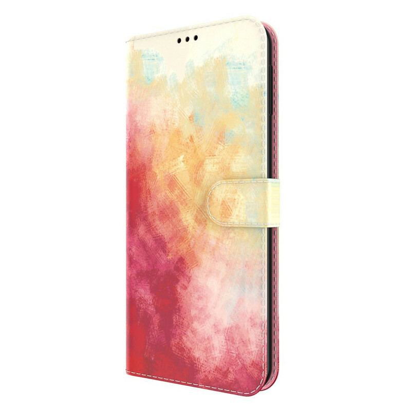 Capa De Couro Para iPhone 13 Mini Aquarela