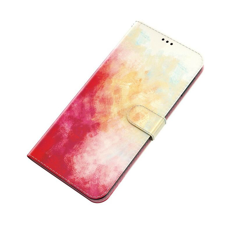 Capa De Couro Para iPhone 13 Mini Aquarela