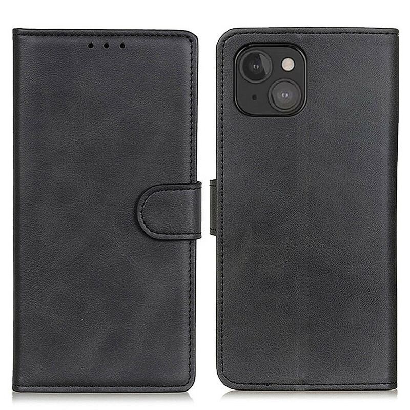 Capa De Couro Para iPhone 13 Mini Efeito De Couro Fosco Retrô