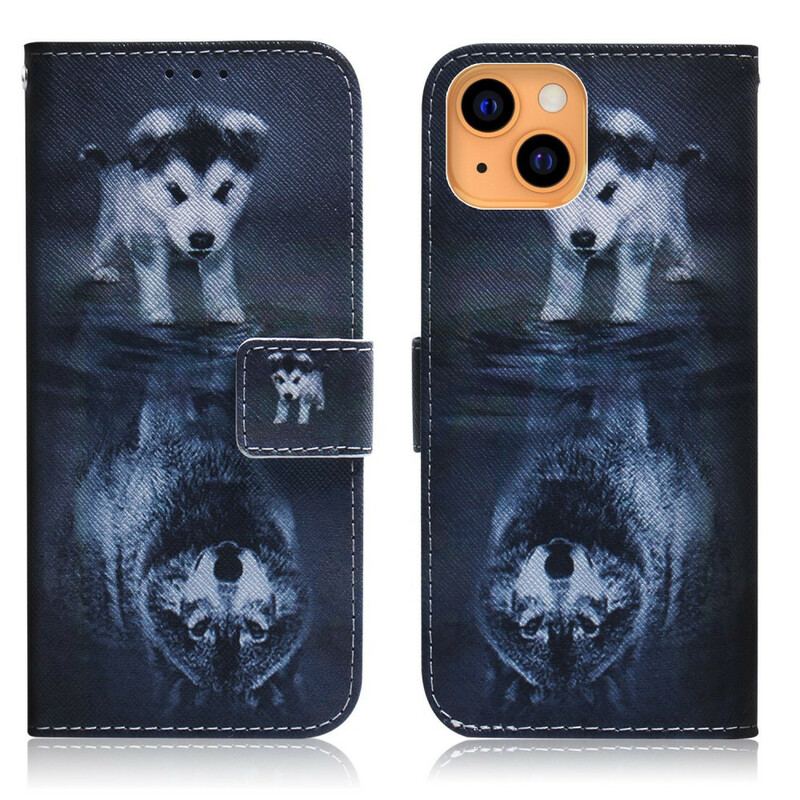 Capa De Couro Para iPhone 13 Mini Ernesto O Lobo