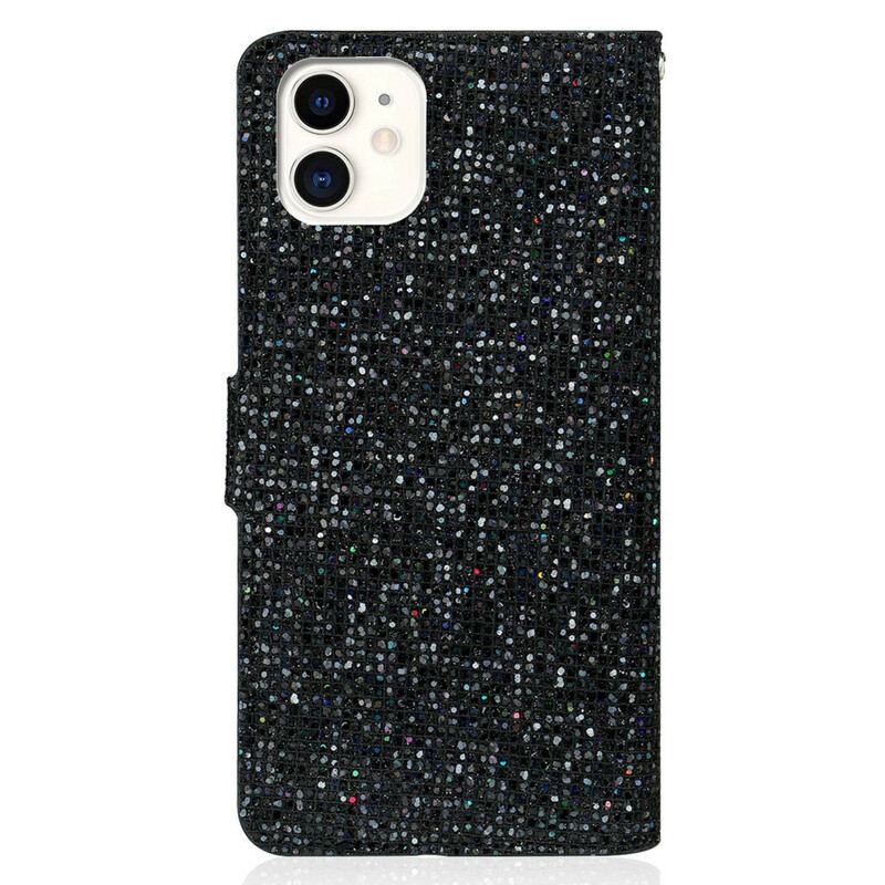 Capa De Couro Para iPhone 13 Mini Lantejoulas Design S