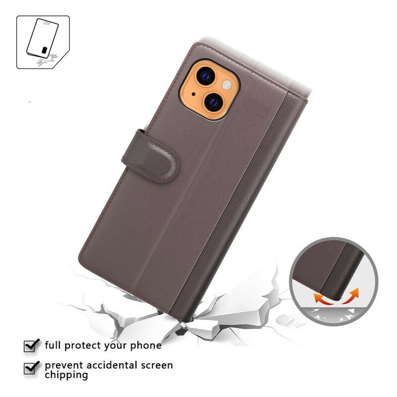 Capa De Couro Para iPhone 13 Mini Couro Legitimo