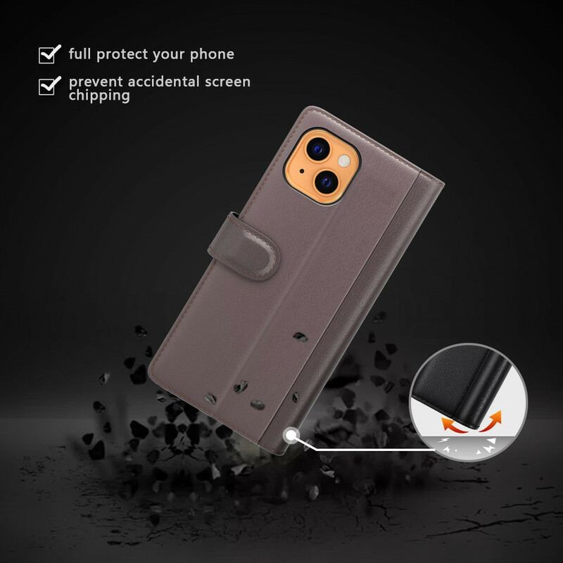 Capa De Couro Para iPhone 13 Mini Couro Legitimo