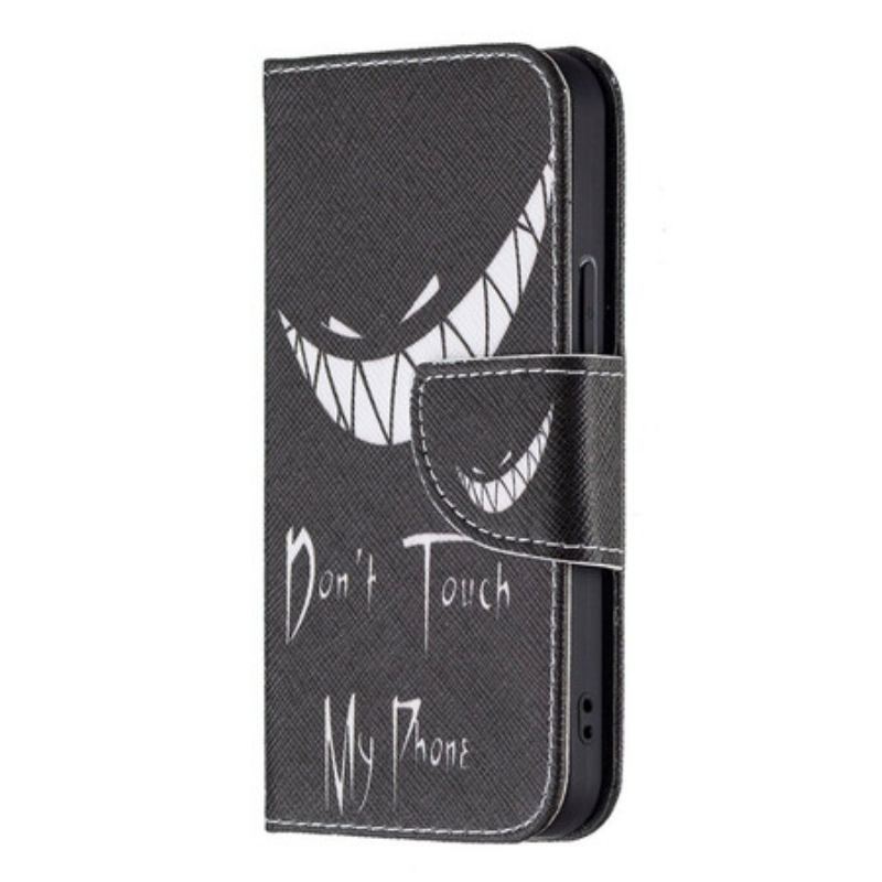 Capa De Couro Para iPhone 13 Mini Telefone Do Diabo