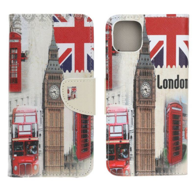 Capa Em Pele Para iPhone 13 Mini Vida Em Londres