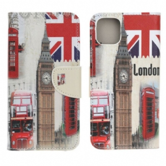 Capa Em Pele Para iPhone 13 Mini Vida Em Londres