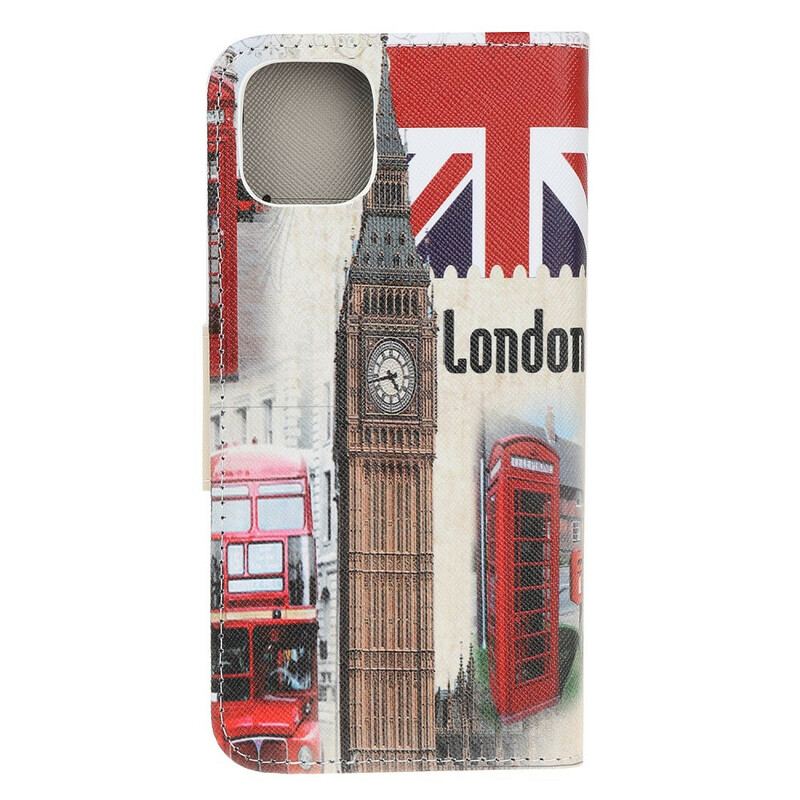 Capa Em Pele Para iPhone 13 Mini Vida Em Londres