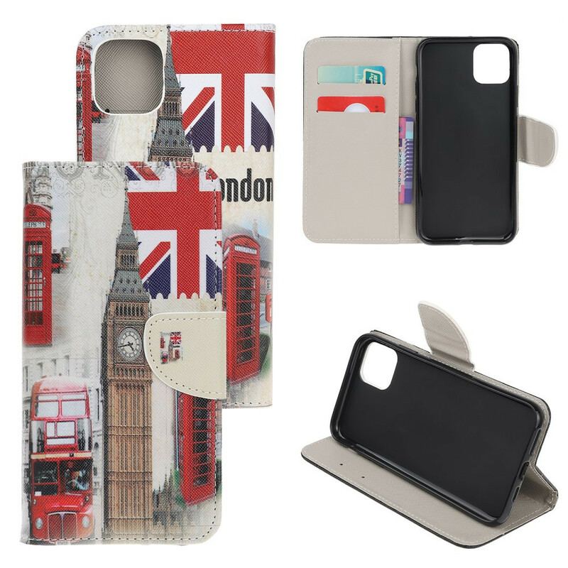 Capa Em Pele Para iPhone 13 Mini Vida Em Londres