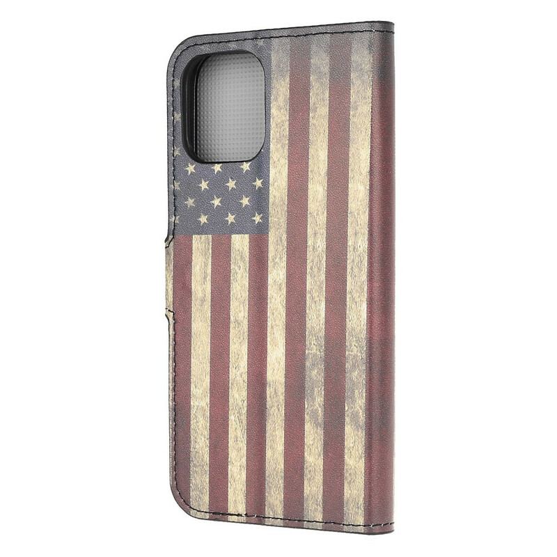 Capa Flip Para iPhone 13 Mini Bandeira Dos Eua