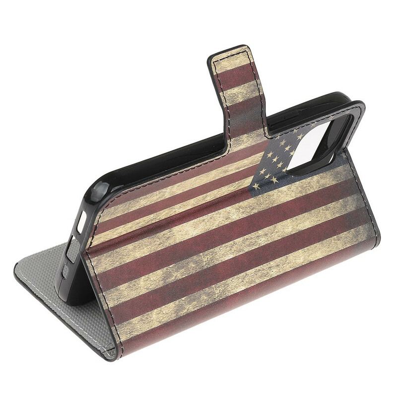 Capa Flip Para iPhone 13 Mini Bandeira Dos Eua