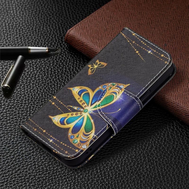 Capa Flip Para iPhone 13 Mini Borboleta Mágica