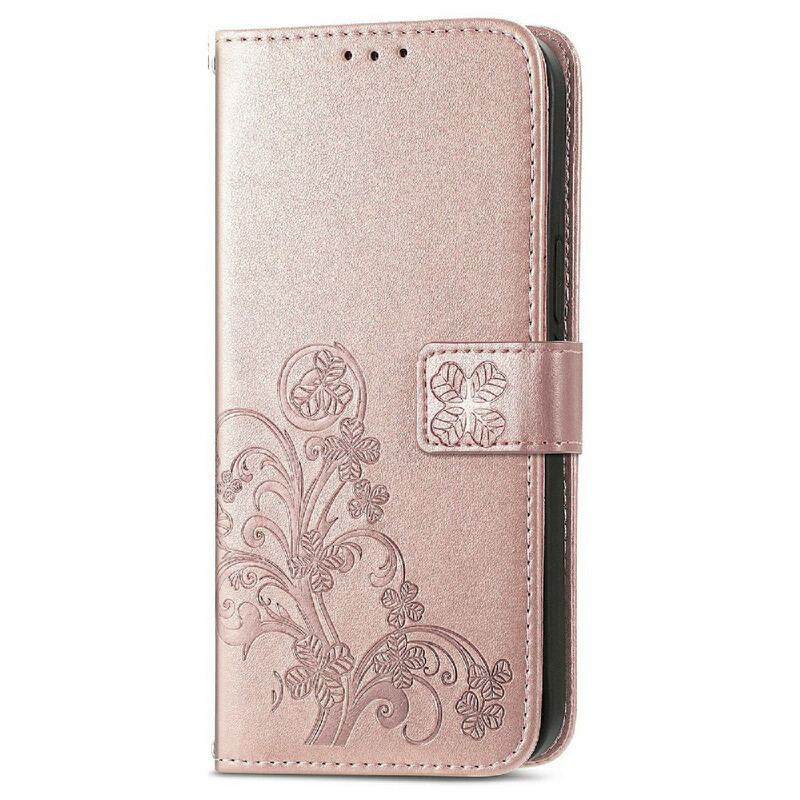 Capa Flip Para iPhone 13 Mini De Cordão Pulseira Borboletas E Flores