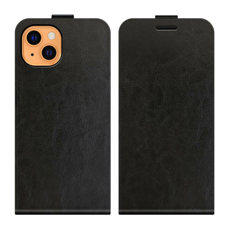 Capa Flip Para iPhone 13 Mini De Couro Efeito De Couro Com Aba Vertical