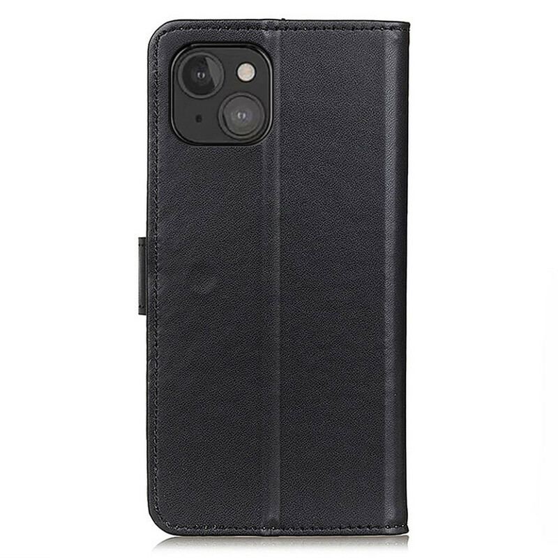 Capa Flip Para iPhone 13 Mini Efeito Couro Simples