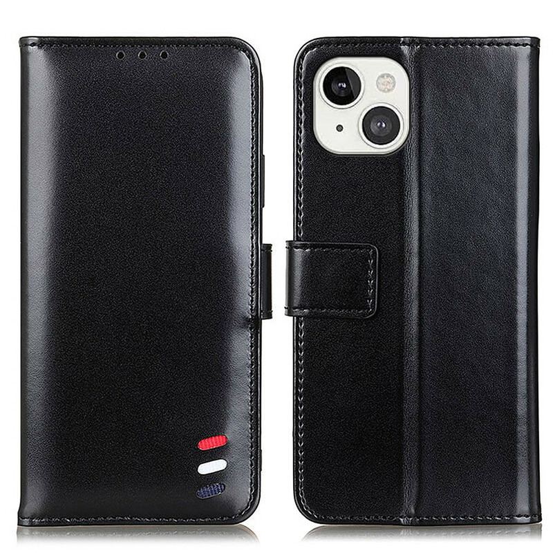 Capa Flip Para iPhone 13 Mini Efeito Couro Tricolor