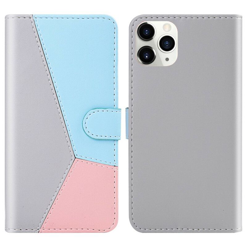 Capa Flip Para iPhone 13 Mini Efeito Couro Tricolor