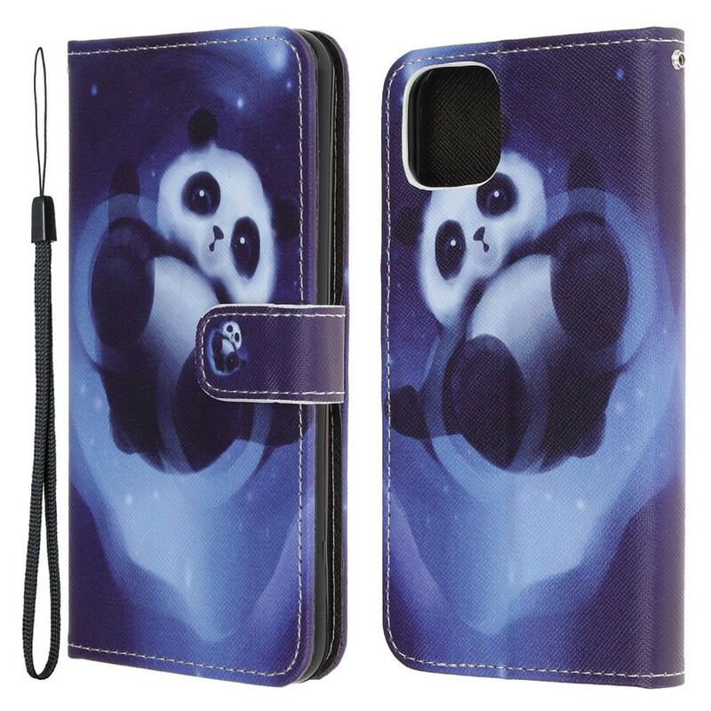 Capa Flip Para iPhone 13 Mini Espaço Panda