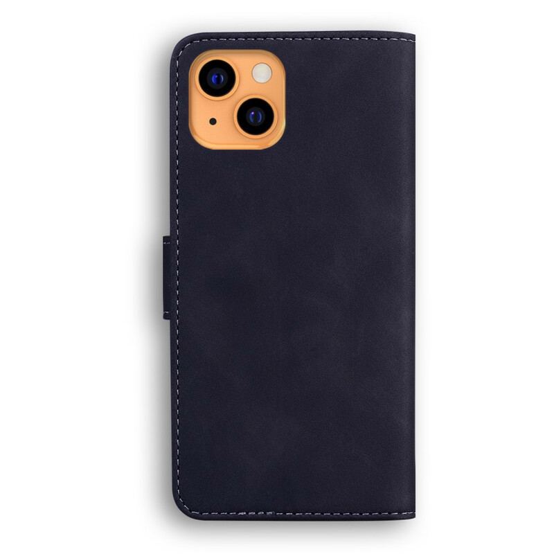 Capa Flip Para iPhone 13 Mini Estilo Alta Costura De Couro