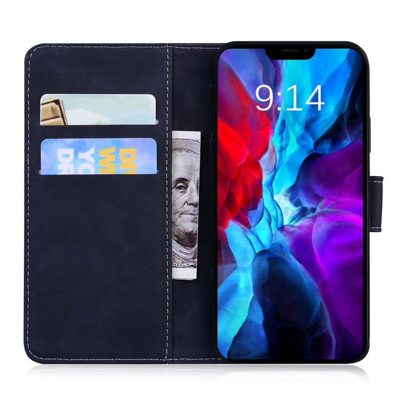 Capa Flip Para iPhone 13 Mini Estilo Alta Costura De Couro