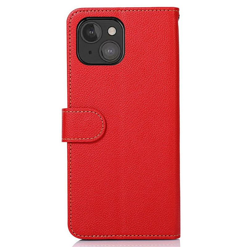 Capa Flip Para iPhone 13 Mini Estilo Lichia Rfid Khazneh