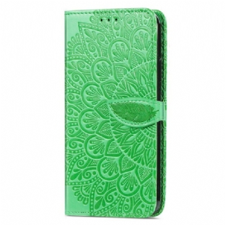 Capa Flip Para iPhone 13 Mini Folhas Tribais