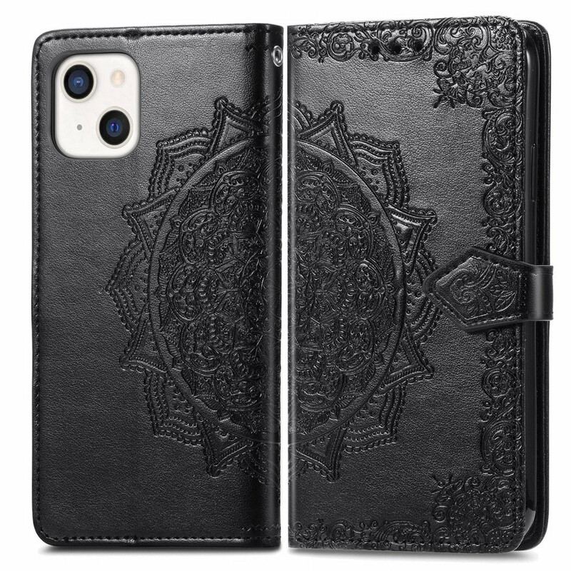 Capa Flip Para iPhone 13 Mini Mandala Idade Média