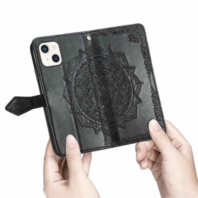 Capa Flip Para iPhone 13 Mini Mandala Idade Média