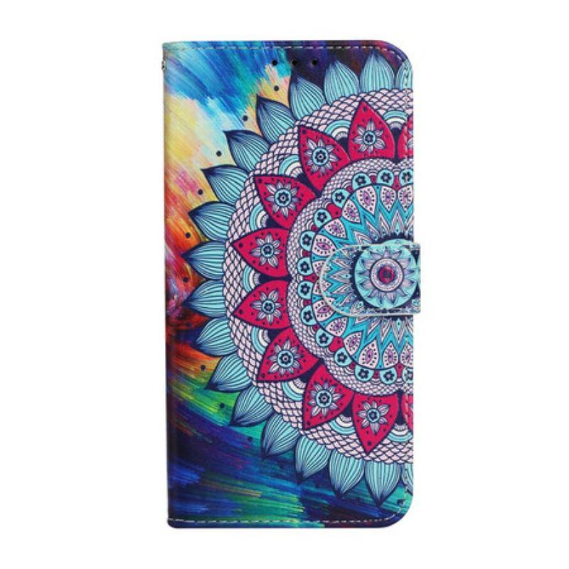 Capa Flip Para iPhone 13 Mini Mandala Ultra Colorida