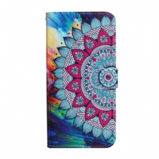 Capa Flip Para iPhone 13 Mini Mandala Ultra Colorida