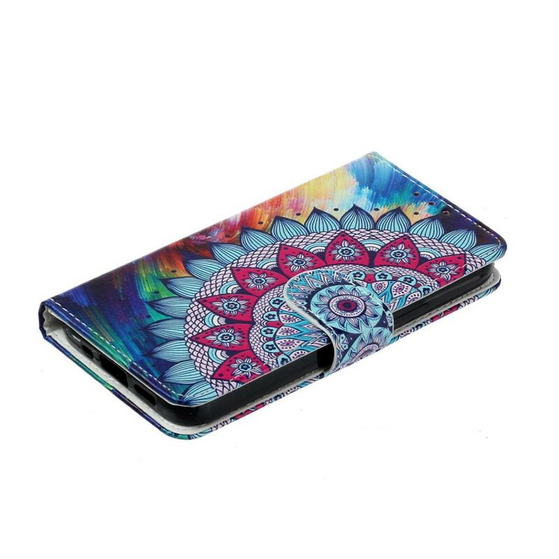 Capa Flip Para iPhone 13 Mini Mandala Ultra Colorida