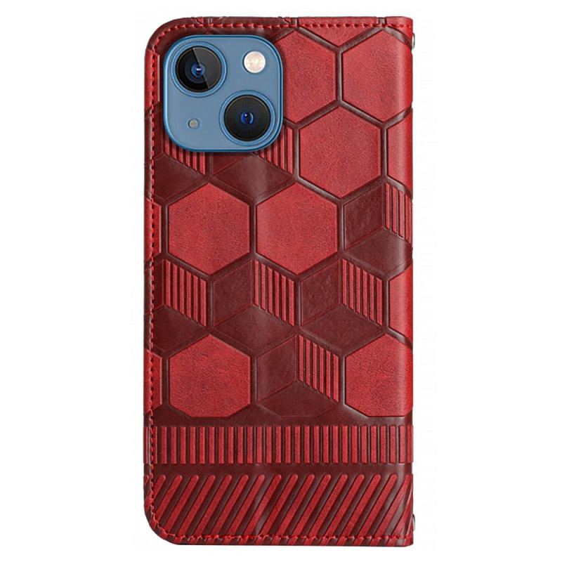 Capa Flip Para iPhone 13 Mini Padrão De Bola De Futebol