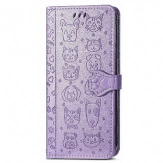 Capa Folio Para iPhone 13 Mini Animais Animados