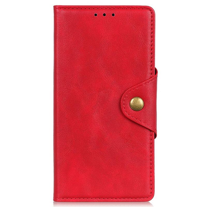 Capa Folio Para iPhone 13 Mini Botão De Couro Falso