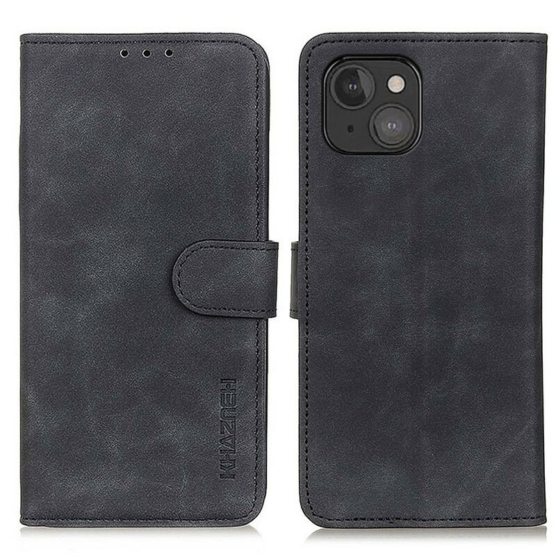 Capa Folio Para iPhone 13 Mini Efeito Couro Vintage Khazneh