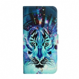 Capa Folio Para iPhone 13 Mini Tigre De Gelo