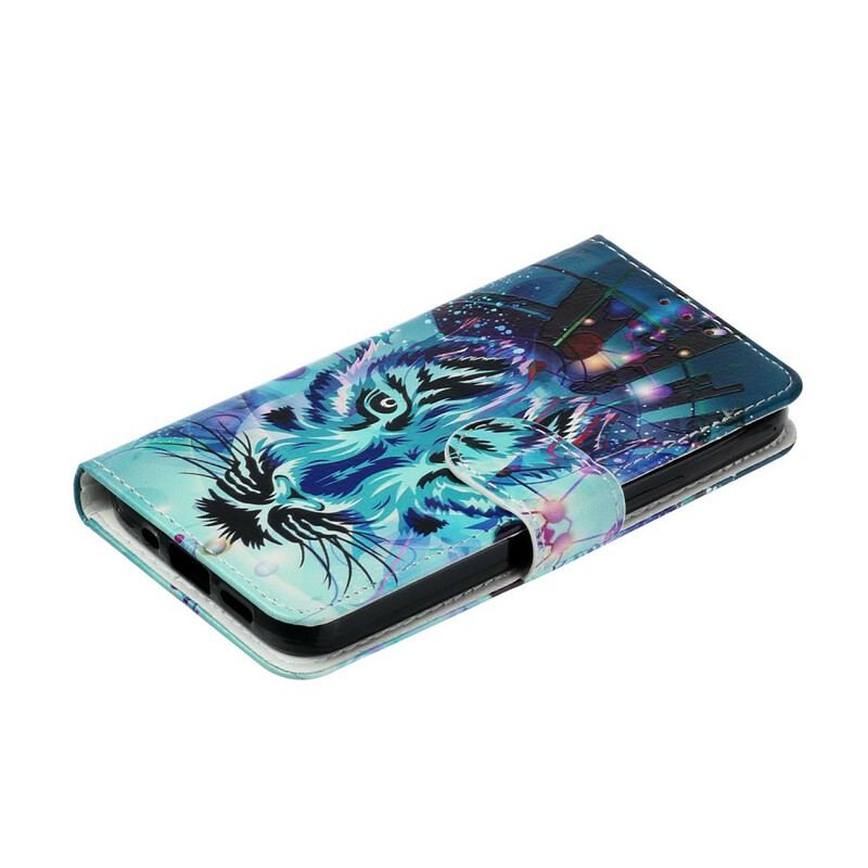 Capa Folio Para iPhone 13 Mini Tigre De Gelo