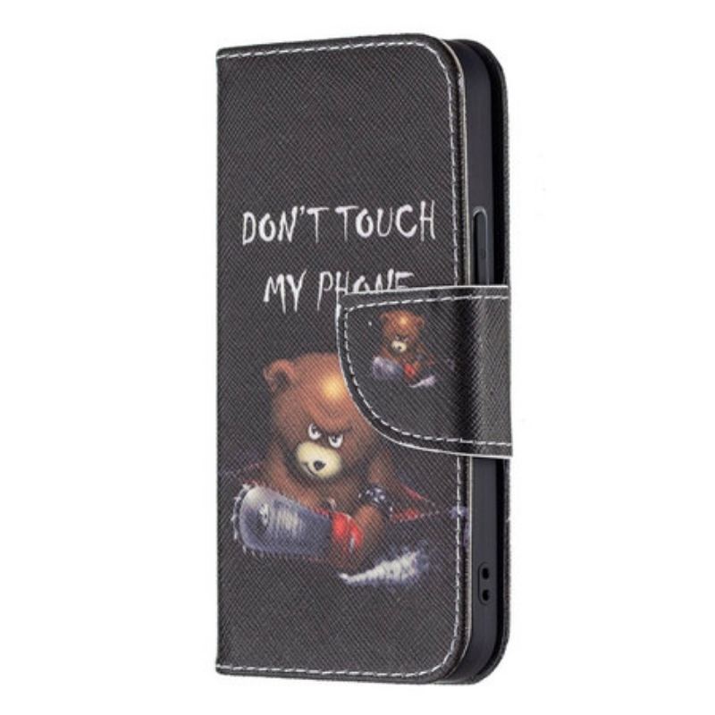 Capa Folio Para iPhone 13 Mini Urso Perigoso