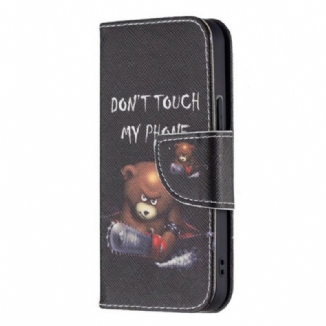 Capa Folio Para iPhone 13 Mini Urso Perigoso