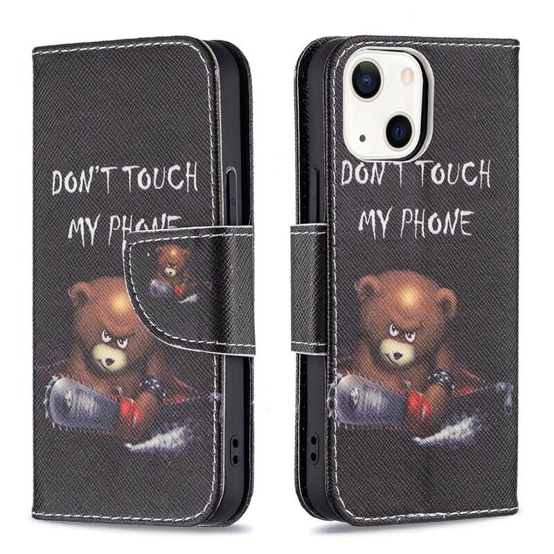 Capa Folio Para iPhone 13 Mini Urso Perigoso