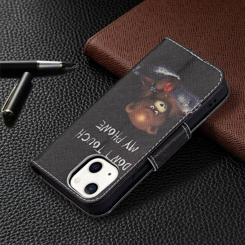 Capa Folio Para iPhone 13 Mini Urso Perigoso