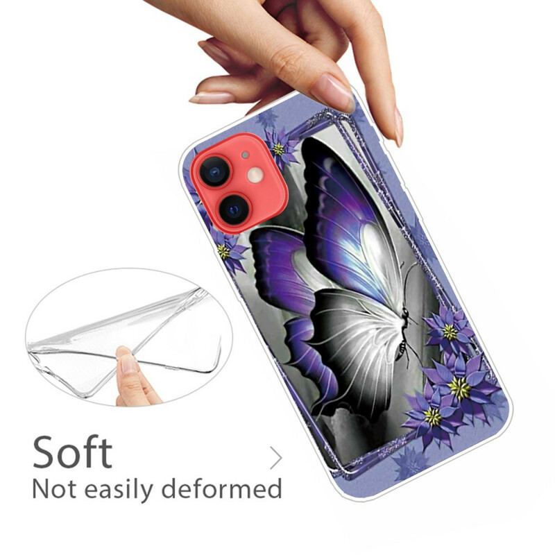 Capa Para iPhone 13 Mini Borboleta Real