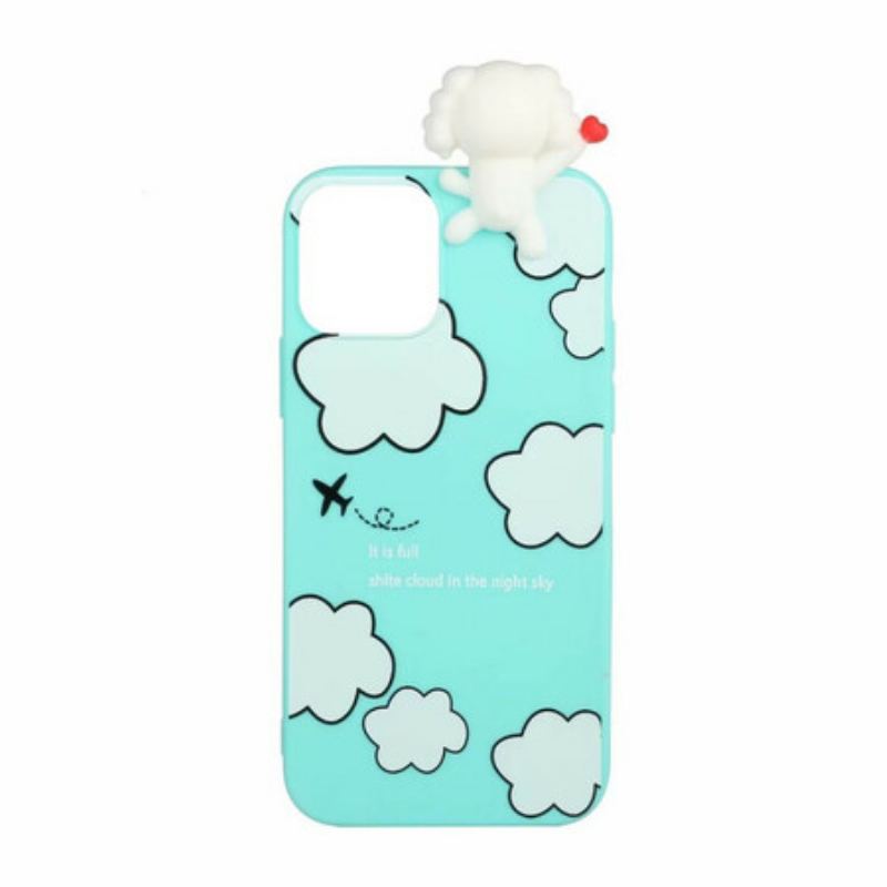 Capa Para iPhone 13 Mini Cachorro 3d Nas Nuvens