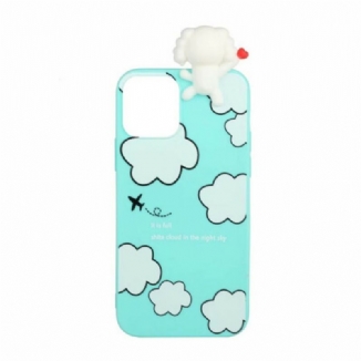 Capa Para iPhone 13 Mini Cachorro 3d Nas Nuvens