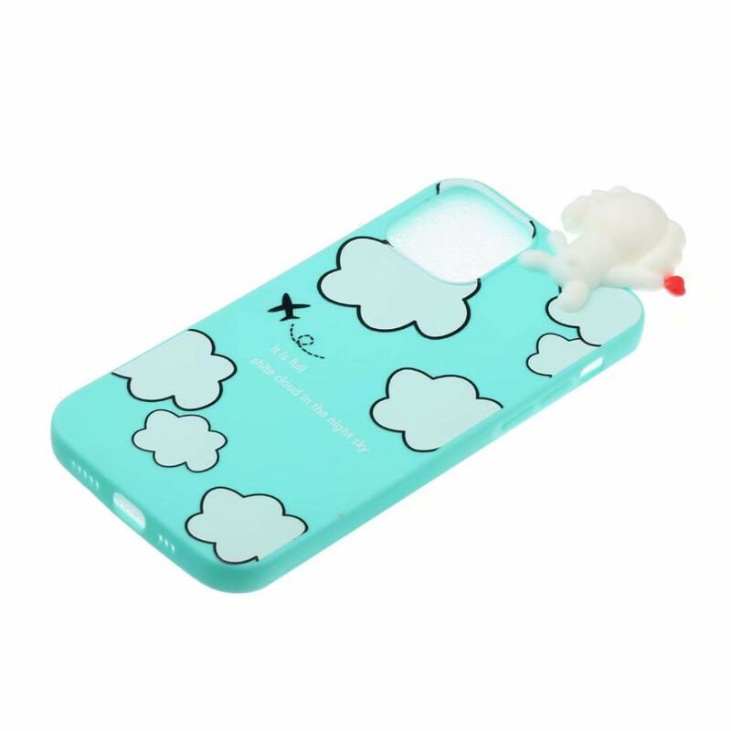 Capa Para iPhone 13 Mini Cachorro 3d Nas Nuvens