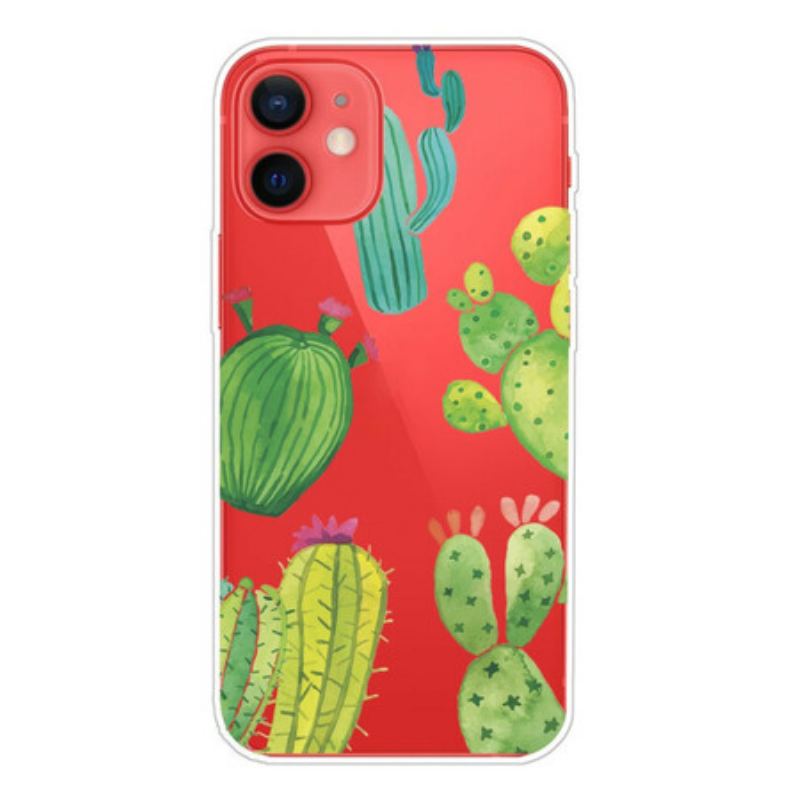 Capa Para iPhone 13 Mini Cactos Aquarela