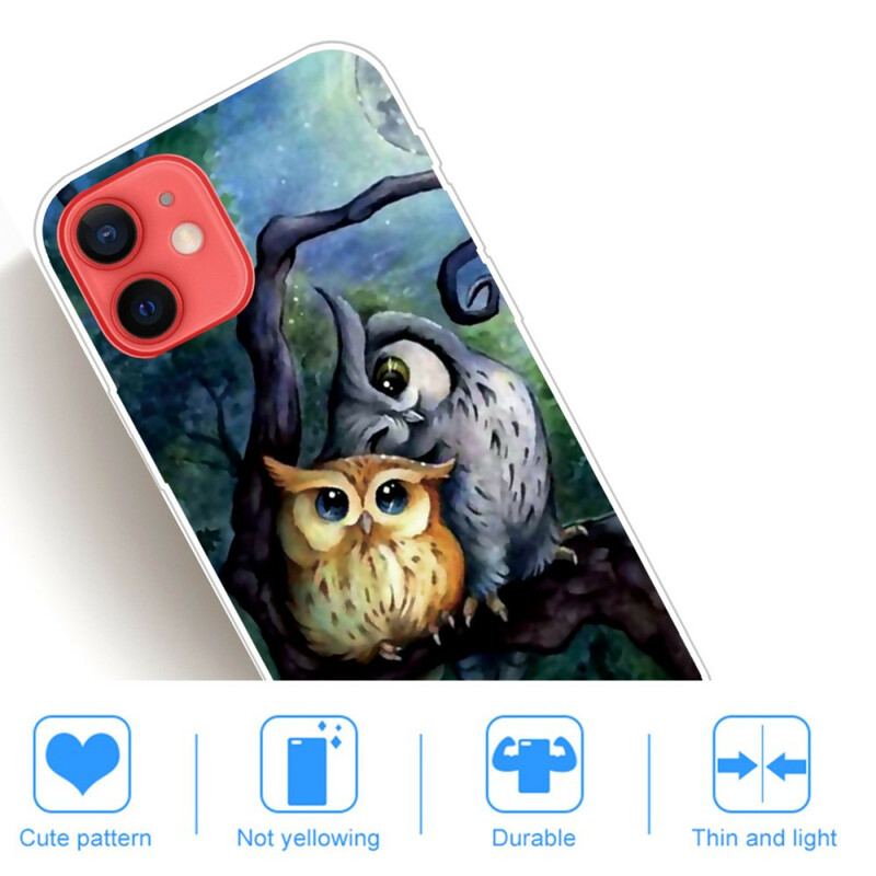 Capa Para iPhone 13 Mini Corujas Pintando