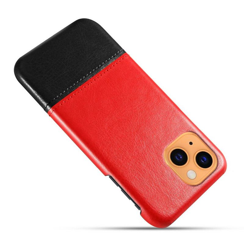 Capa Para iPhone 13 Mini Efeito De Couro De Dois Tons Ksq