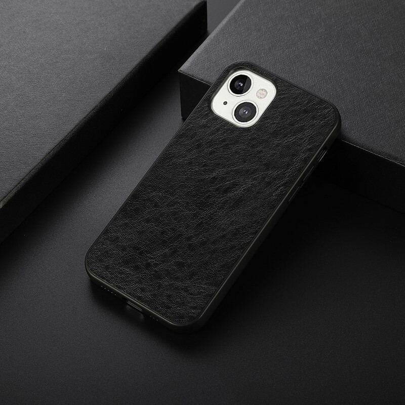 Capa Para iPhone 13 Mini Elegância Efeito Couro